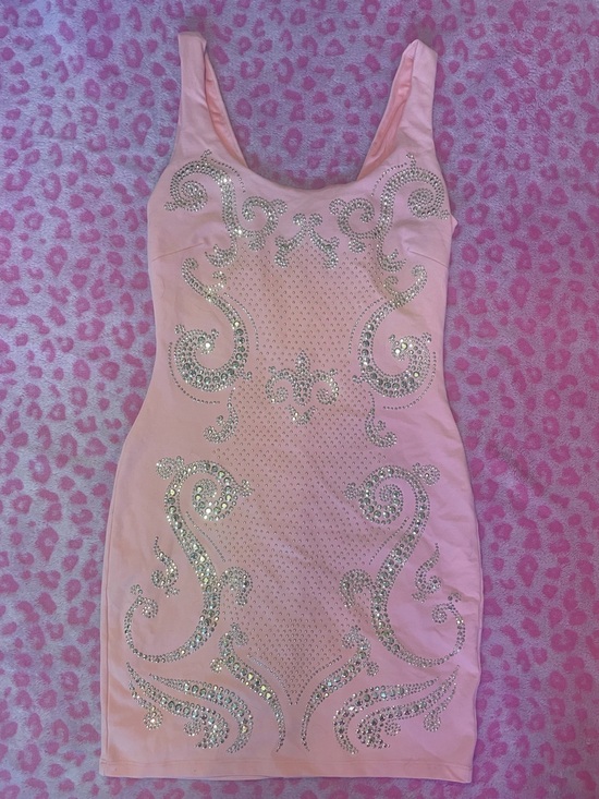 bebe Dresses & Skirts - bebe Baby pink Embellished body-con Dress